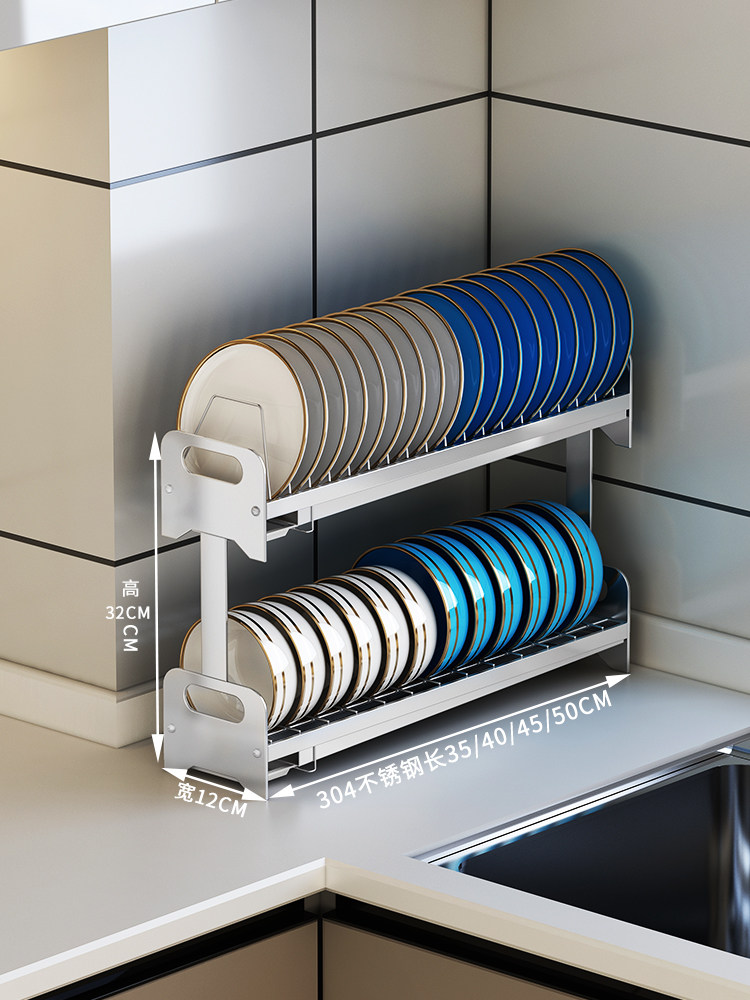 厨房置物架窄款碗架沥水架304不锈钢水槽边滤水小型放碗碟收纳架