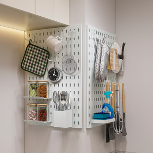 可定制金属洞洞板厨房墙面置物架放工具调料配件多功能壁挂收纳架