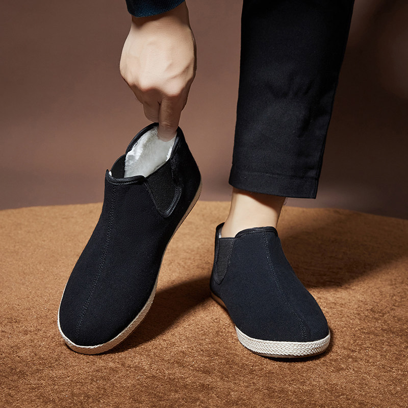 布语堂本草棉布鞋男冬季加绒保暖鞋老北京手工防滑一脚蹬高帮棉鞋,流行男鞋,棉鞋,淘宝优惠券,粉丝福利购,淘宝优惠卷