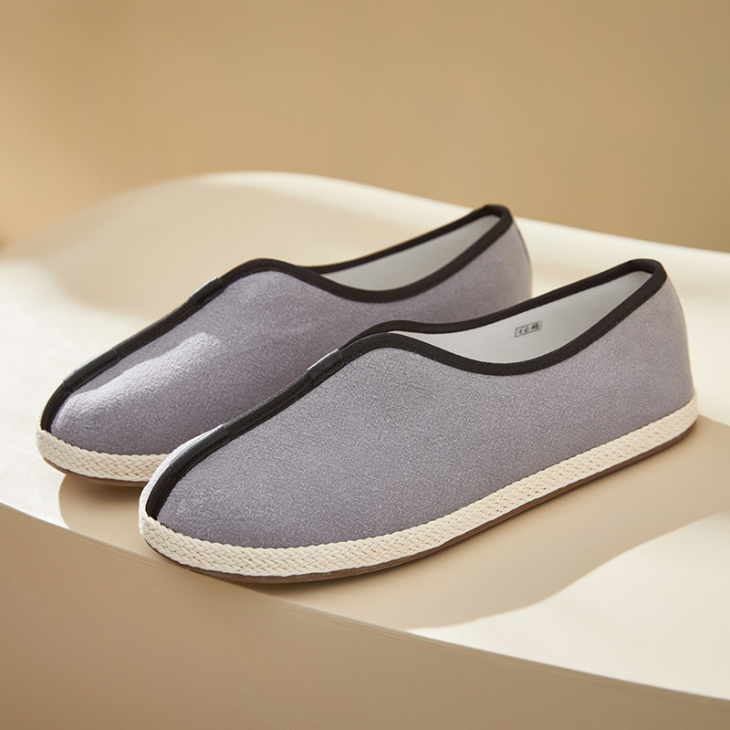 布语堂非遗手工缝制本草布鞋男女透气一脚蹬浅色禅意居士鞋单鞋