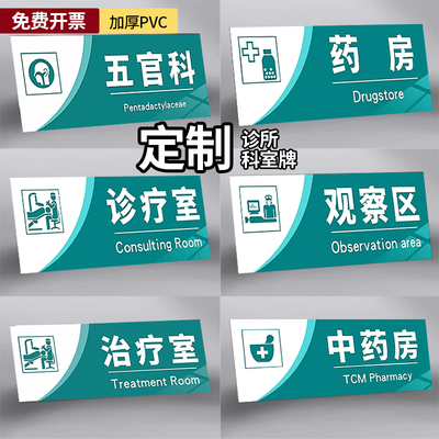 医院诊所门牌科室药卫生治疗标识