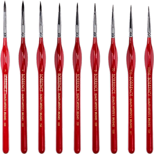 极细尼龙勾线笔软头绘画儿童颜料丙烯油画国画水彩水粉面相笔毛笔特细画笔套装勾勒美术专用三角杆画画学生用
