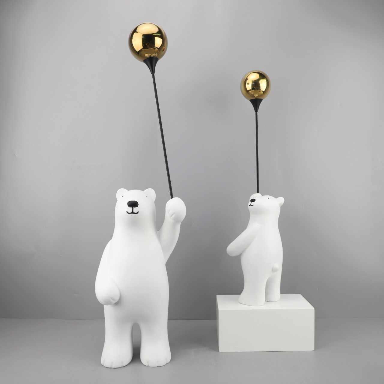 新款直销现代简约气球北极熊树脂摆件电视柜客厅卧室玄关样板房家,家居饰品,落地摆件,淘宝优惠券,粉丝福利购,淘宝优惠卷
