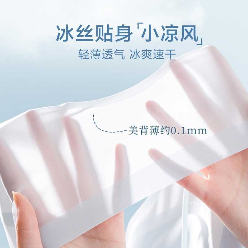 新款直销夏季薄款固定杯美背文胸无钢圈大胸显小超薄透气冰丝无痕