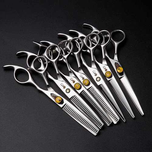 新款直销美发剪刀翘剪胖胖洞洞理发师专用五把套剪发修整发廊造型