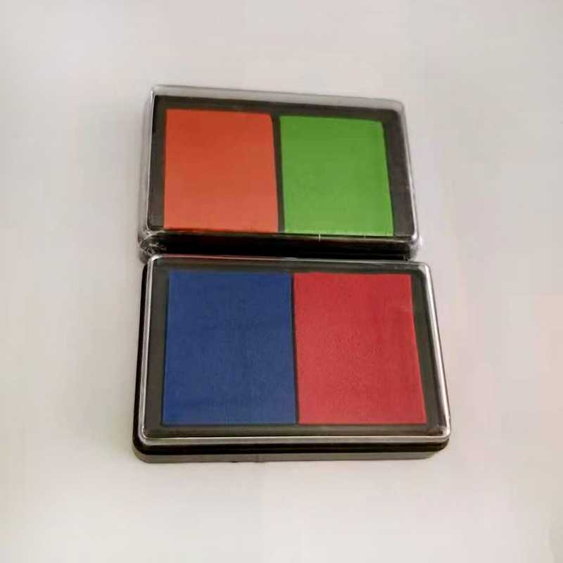 新款直销9x6儿童DIY手指画彩色印泥 橡皮章 手指印泥8色印台套装8