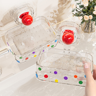 吸盘肥皂盒壁挂式香皂沥水盒家用卫生间皂盒置物架双层2025新款