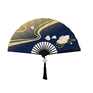 动漫游戏同款原神神里绫华cos扇子竹骨绢布印刷折扇定制中国风