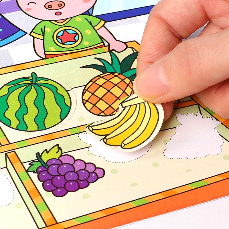 动脑贴贴画宝宝幼儿童贴纸书0-2-3-4-5-6岁卡通益智玩具粘贴|ruв категории игрушка/коляска/головоломка/блоки/модель, ЕЭК/интеллектуальные игрушки, наклейка - от Buy2taobao.com для оказания профессиональной услуги покупки агента Taobao