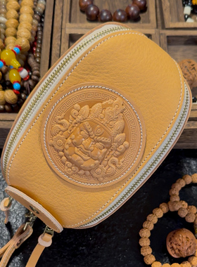 Behfxy帛雲 手工mbox植鞣牛皮黄财神橄榄球包 大容量文玩收纳包包