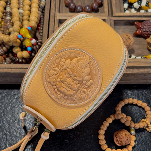 Behfxy帛雲 手工mbox植鞣牛皮黄财神橄榄球包 大容量文玩收纳包包