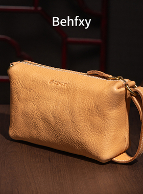 Behfxy帛雲mbox植鞣牛皮大容量文玩收纳包轻奢质感核桃手串首饰袋