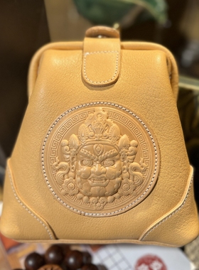 Behfxy帛雲 mbox植鞣头层牛皮文玩包口径包 便携式首饰收纳袋