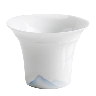 叁旬 手绘远山茶滤茶漏高端白瓷家用简约高级细网过滤器细密纱网