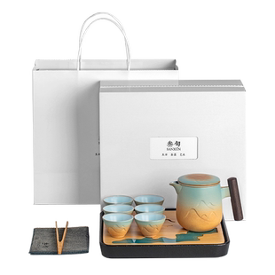 叁旬 山峦泡茶壶功夫茶具套装小套家用客厅陶瓷茶盘茶杯日式轻奢