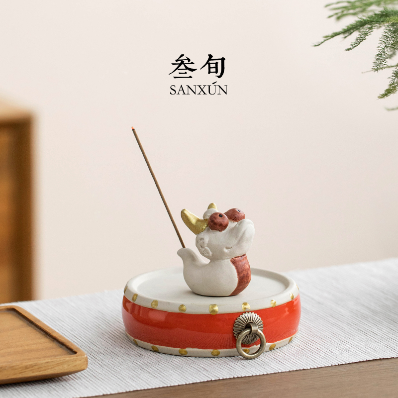 叁旬小萌龙香插茶道香炉