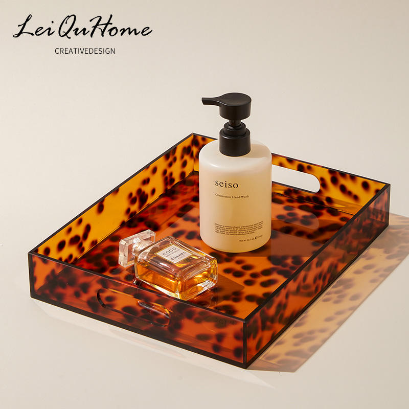 LeiQuHom轻奢亚克力香薰托盘长方形玄关钥匙收纳装首饰品桌面摆件