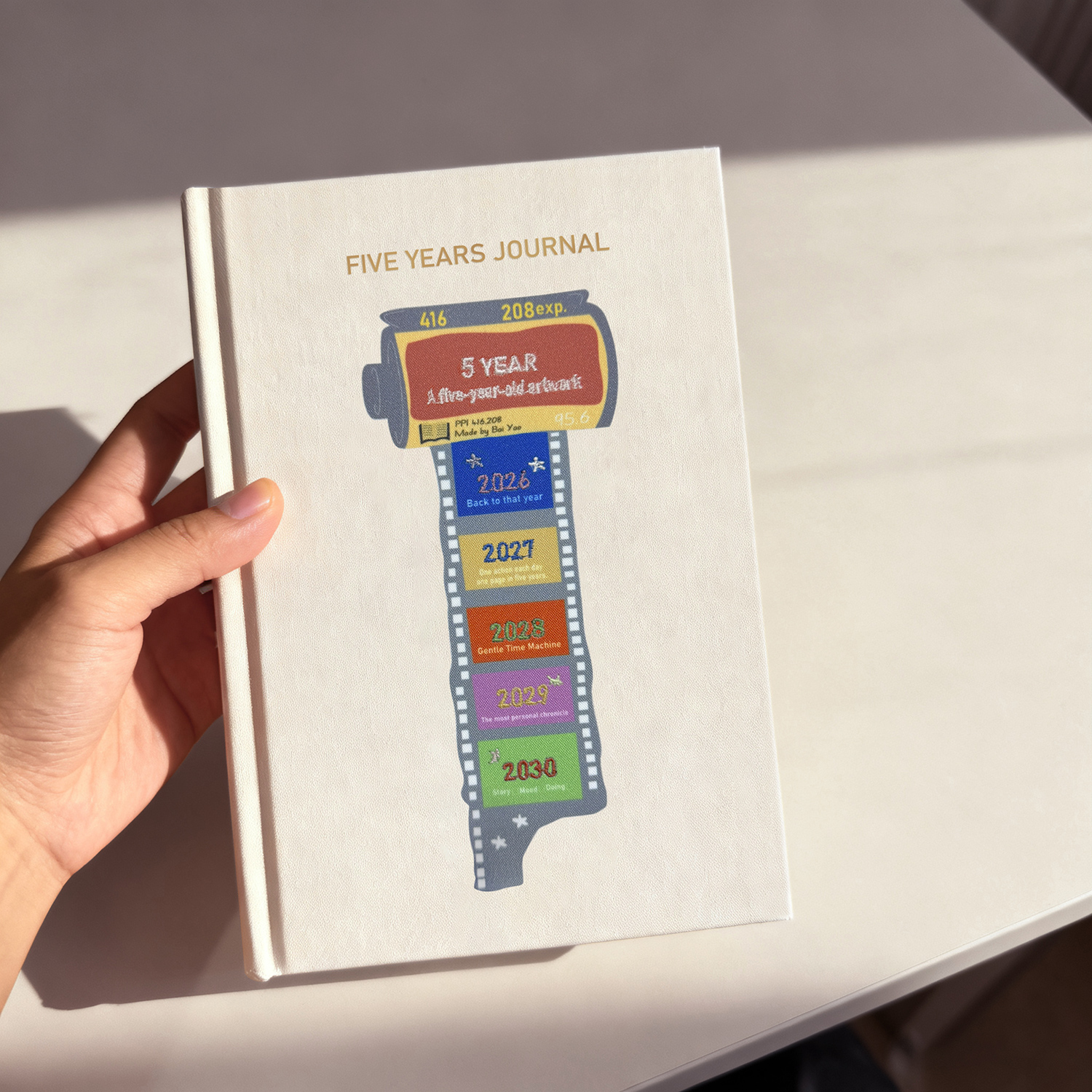 PPI速干白瑶纸固定日期2026-2030胶卷时光五年本子手帐精装日程本手账笔记本A5创意礼品赠朋友五年日记a5