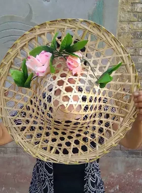 国庆节表演出斗笠我家住在桃花山红山果舞蹈帽子竹编帽子小荷风采