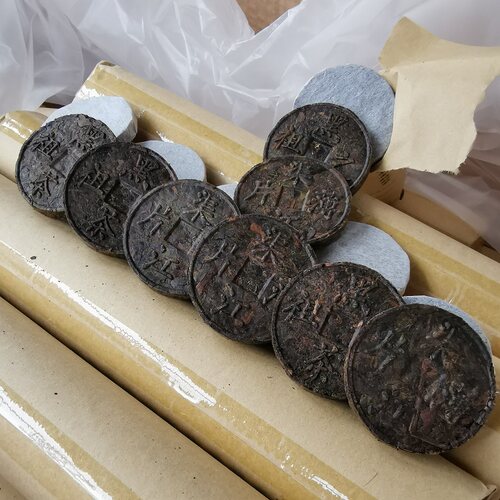 黑茶80片品质渠江薄片金币沱茶小茶饼颗粒散茶500g湖南茶叶黑茶叶