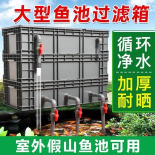 户外鱼池过滤周转箱鱼缸滴流上过滤盒庭院锦鲤龟缸沼泽水循环系统