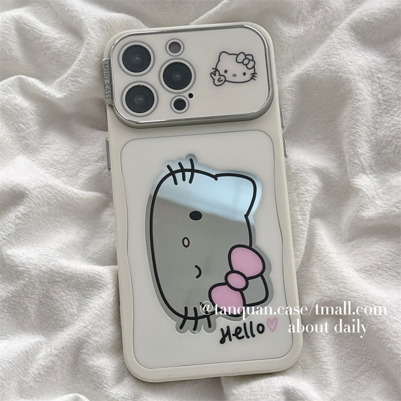 适用苹果手机壳ins镜面kitty猫