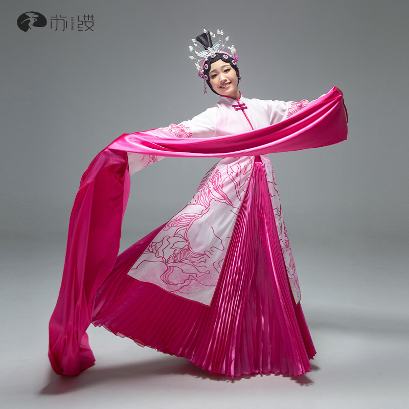 粉墨中国风古典舞水袖演出服定制图片