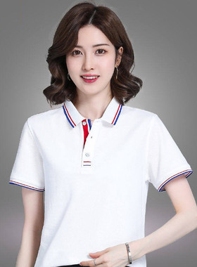 定制t恤翻领夏季工作服男女刺绣印字logo文化POLO衫运动上衣纯棉