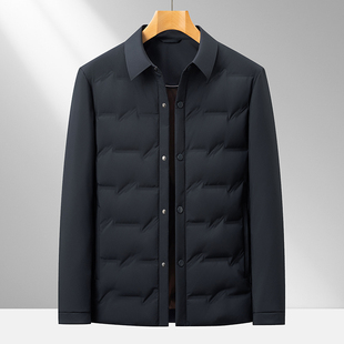 冬季翻领短款羽绒服轻薄款商务休闲保暖外套-163