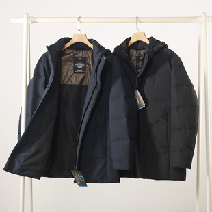 高端石墨烯羽绒服男士商务羽绒服冬季新款中长款加厚休闲连帽外套