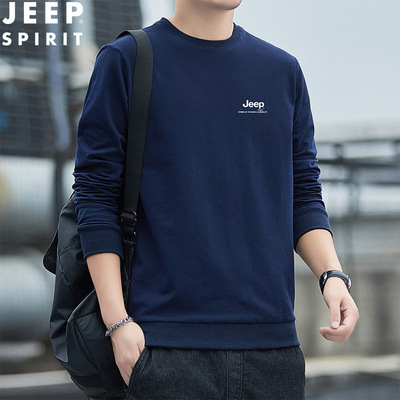 JEEP吉普官方中年款男装正品男卫衣宽松休闲圆领卫衣长袖运动美式