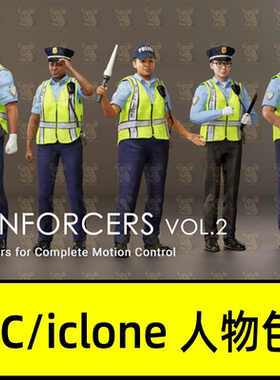 iclone8 cc4人物素材交警执法人员交通警察Law Enforcers Vol.2
