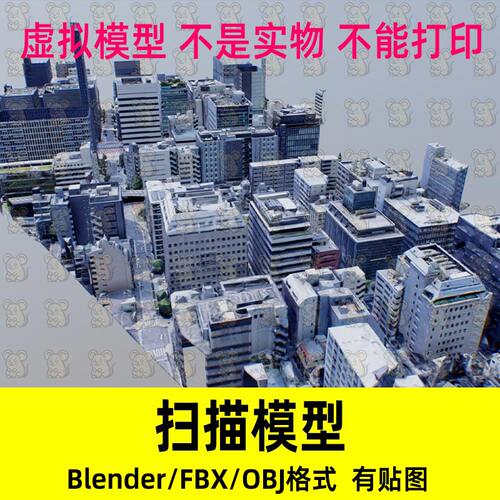 Blender东京城市建筑街道扫描模型FBX OBJ c4d maya 3dmax