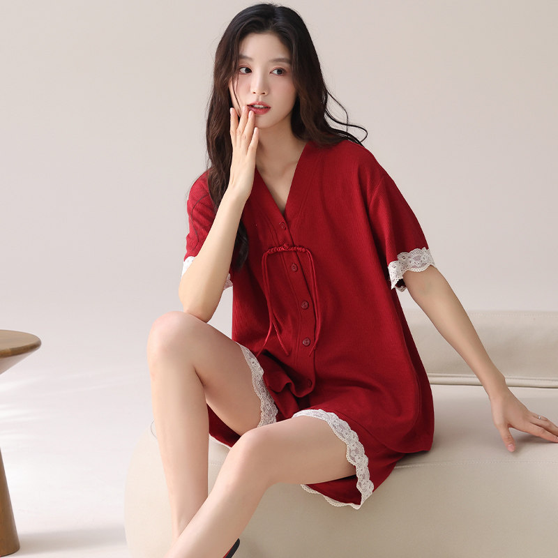 漂亮出门睡衣女款2026新款夏天高级感女士夏季大码短袖家居服套装