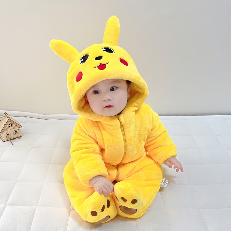 商场同款宝宝连体衣夹棉加厚秋冬