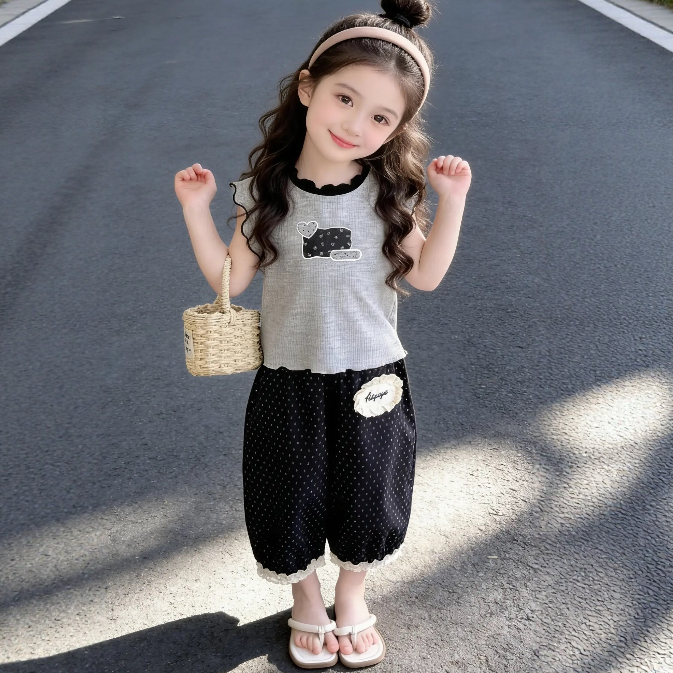 女童装夏装套装女孩衣服半袖宝宝分体两件套一岁半2岁多3到4五6七