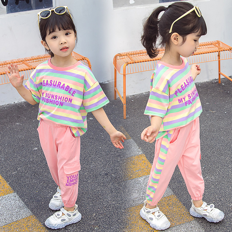 纯棉童装女童夏装套装春1周岁一岁半2到3多4半袖宝宝衣服女孩短袖