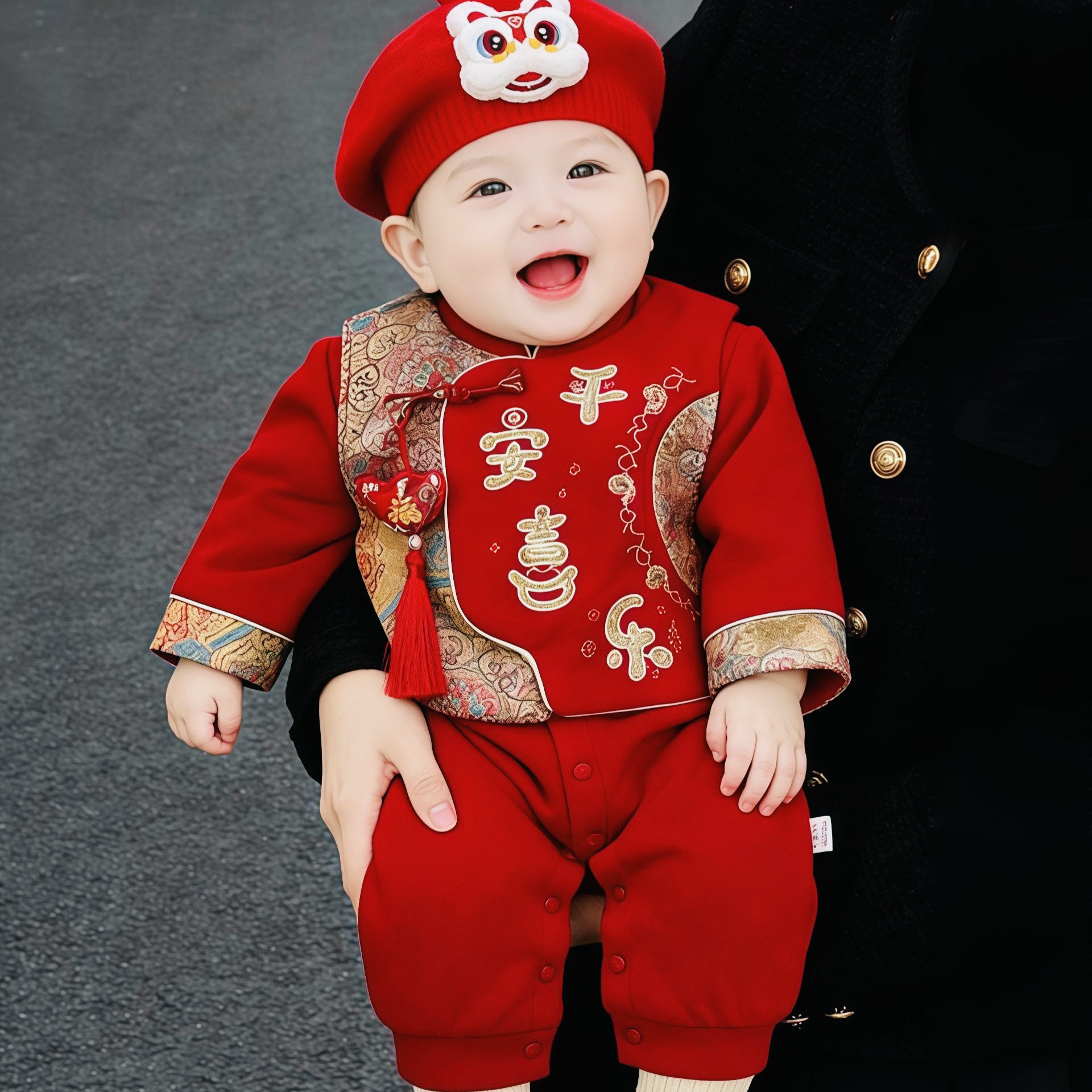 宝宝男童唐装婴儿童周岁0一3个月6五1岁半8十9连体衣服女春装秋季