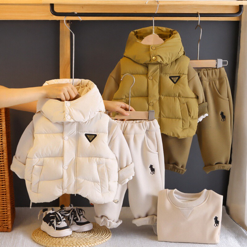 帅气男童三件套加绒加厚秋冬装