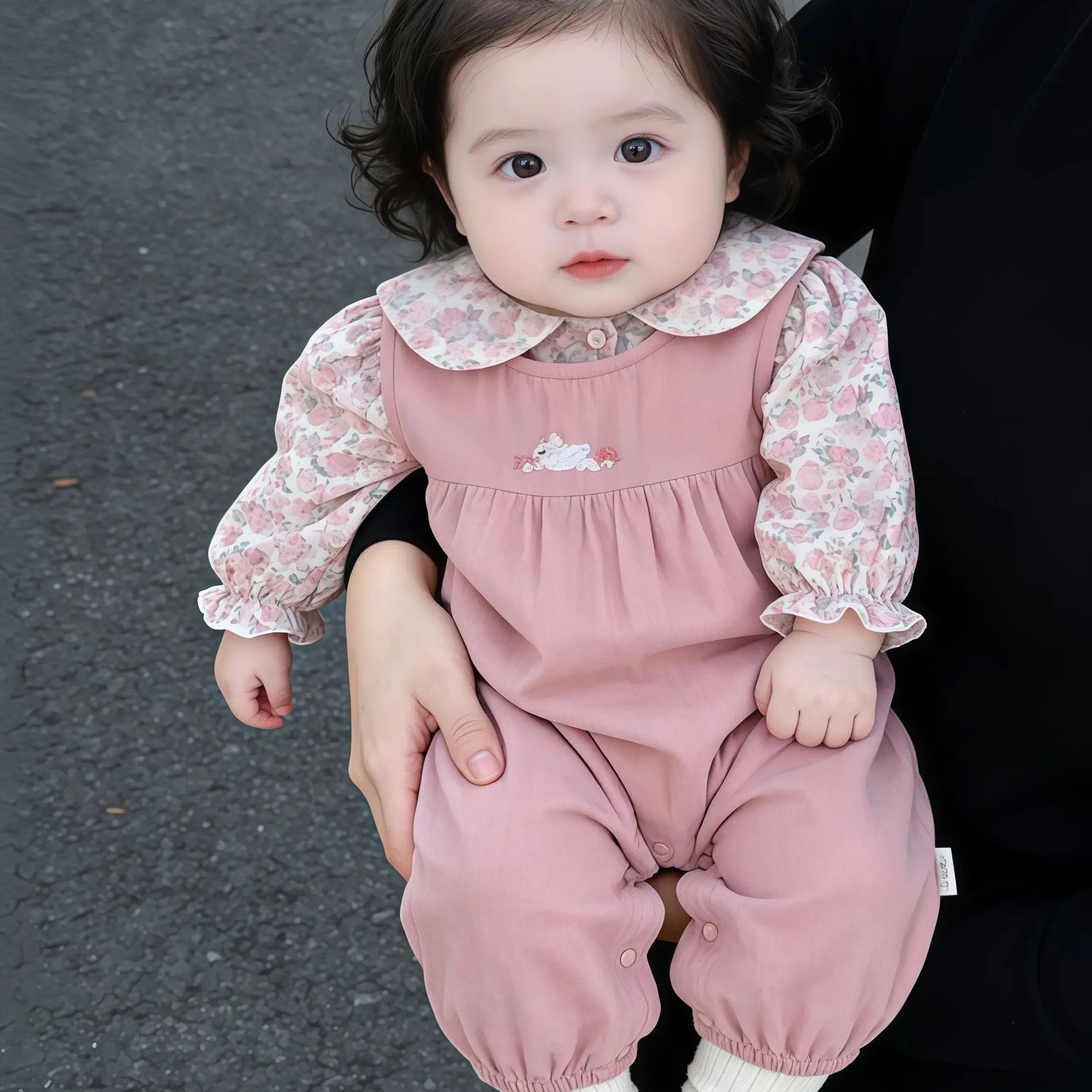 全棉女宝宝春装秋天夏1一岁半5八7十6个月婴儿女孩衣服背带裤套装