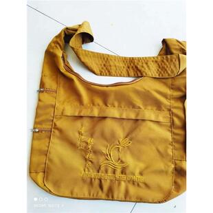 特卖烧香斜挎包普陀山佛袋香客拜拜背包居士佛系帆布袋子五台山拜