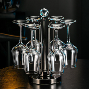 高档红酒杯套装 家用水晶玻璃葡萄酒杯高脚杯子醒酒器酒具酒架摆件