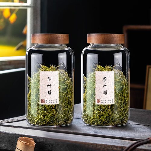 罗兰多玻璃茶叶罐相思木