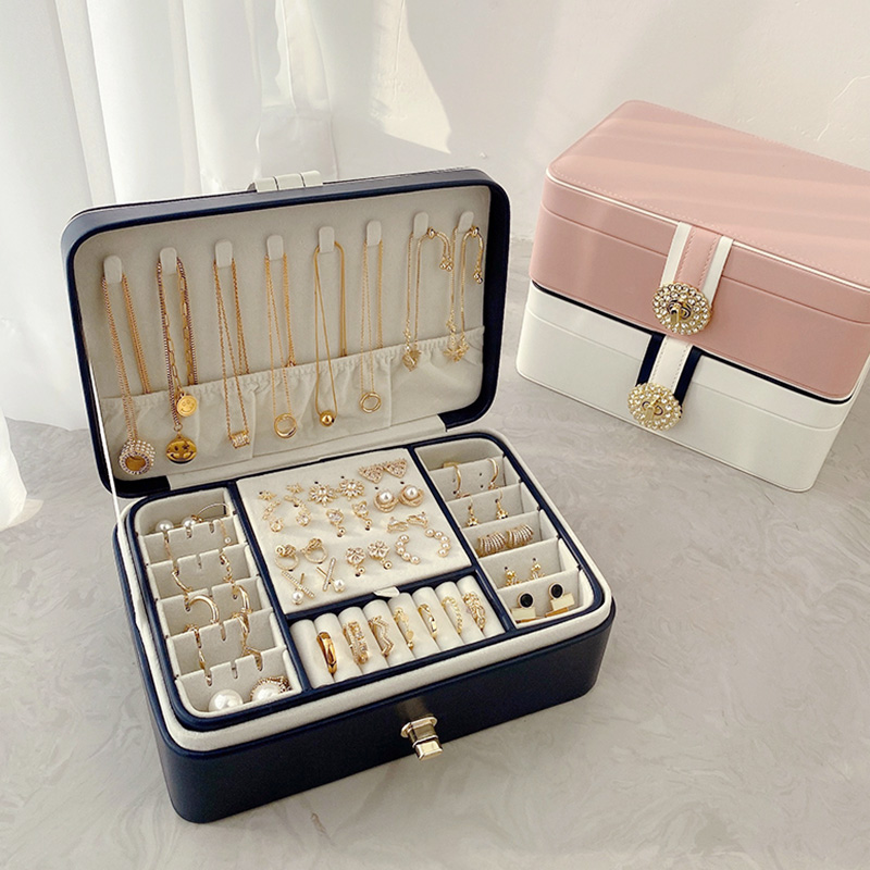 珠宝首饰盒多层大容量精致便携收纳盒耳环戒指女饰品轻奢高档精致