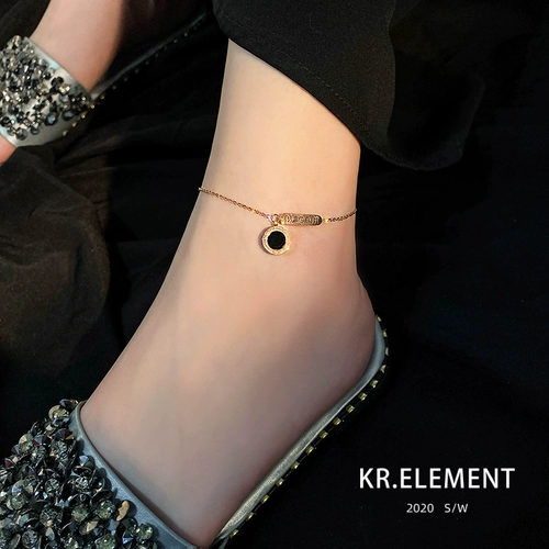 Золотой браслет на ногу из нержавеющей стали для влюбленных, не выцветает, розовое золото, популярно в интернете, коллекция 2022