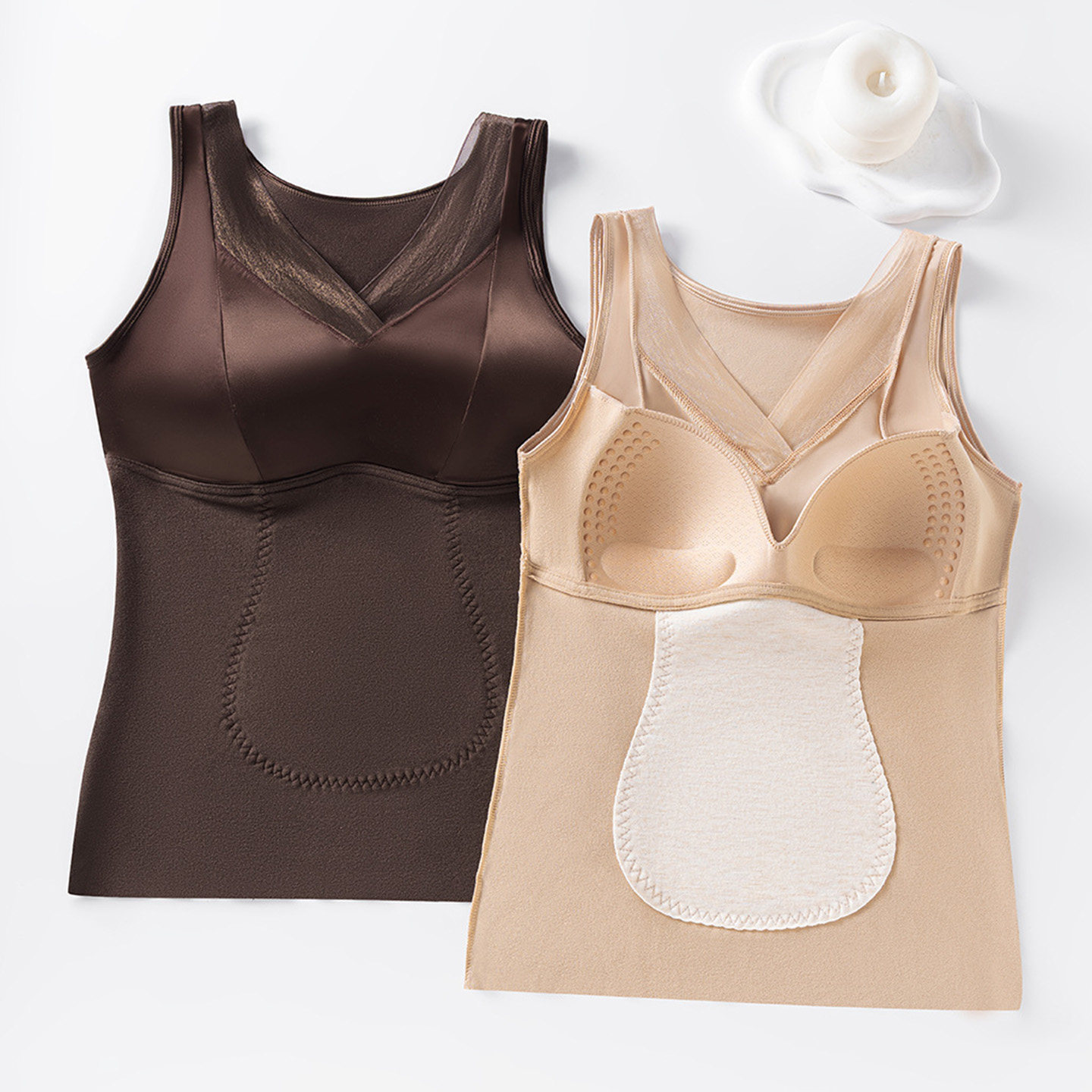 大码保暖背心女胖mm带胸垫一体式固定杯秋冬加绒加厚内搭无痕内衣,女士内衣/男士内衣/家居服,保暖背心,淘宝优惠券,粉丝福利购,淘宝优惠卷