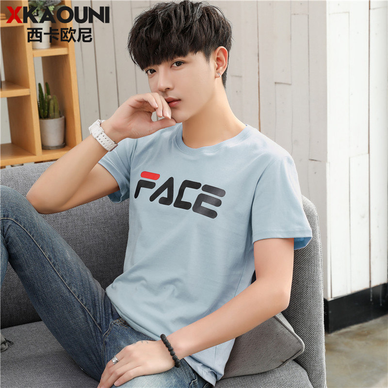 男士短袖t恤韓版潮牌純棉圓領半袖夏季2019新款男裝修身衣服潮流在類目 男裝, T恤中 - 來自Buy2taobao.com提供專業的淘寶代購服務