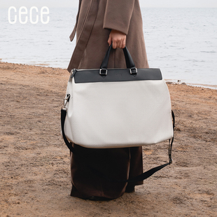 cece2025新款帆布托特包女大容量手提斜挎包百搭休闲通勤包