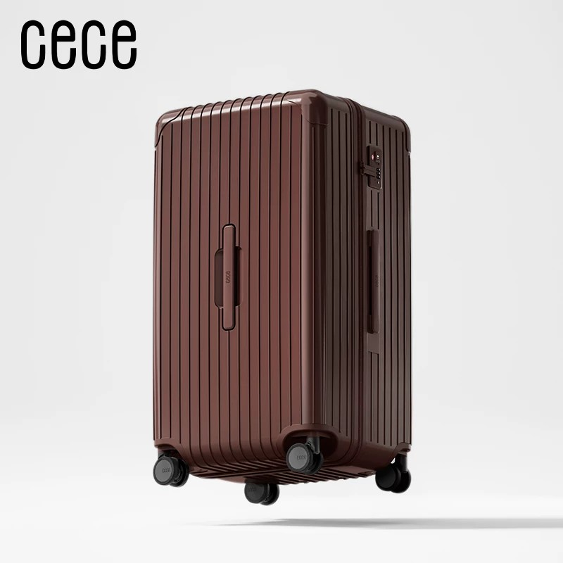 thumbnail for CECE2026 new zippered large-capacity luggage thickened and sturdy wedding dowry burgundy wedding trolley suitcase