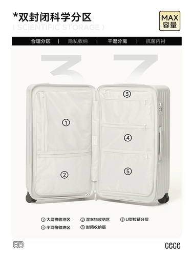 Вместительный и большой чемодан с молнией, прочная коробка